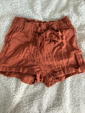SO Rust-Toned High Waist Tie-Front Women's Shorts